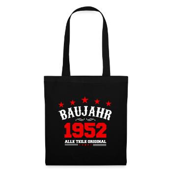 BAUJAHR 1952 Original Legende Geburtstag Geschenk - Stoffbeutel - Schwarz - Vorne