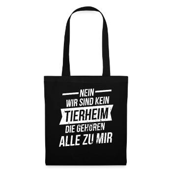 Kein Tierheim - die gehören alle zu mir | Mehrhund - Stoffbeutel - Schwarz - Vorne