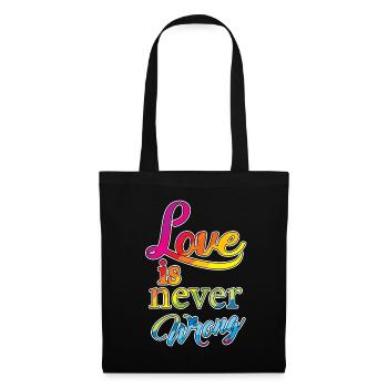 Love is never wrong Gay Geschenk - Stoffbeutel - Schwarz - Vorne