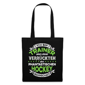Trainer einer verrückten Hockey Mannschaft - Stoffbeutel - Schwarz - Vorne