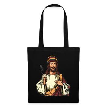 Smoking Weed Joint Jesus Cannabis Hanf Rasta 420 - Stoffbeutel - Schwarz - Vorne