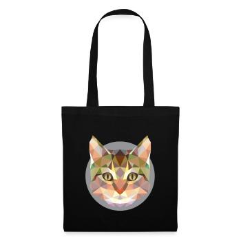 Chat, tête de chat moderne - Sac en tissu - noir - Devant
