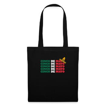 Cinco de mayo Mexico flag with sombrero - Tote Bag - black - Front