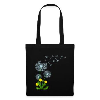 Pusteblume Löwenzahn Dandelion Geschenkidee - Stoffbeutel - Schwarz - Vorne