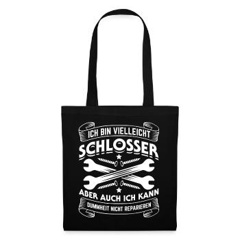 Ich bin Schlosser! Mechaniker Schraubenschlüssel - Stoffbeutel - Schwarz - Vorne