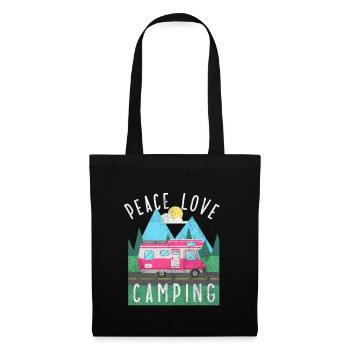 Peace Love Camping Camp de vacances Camping gratuit - Sac en tissu - noir - Devant