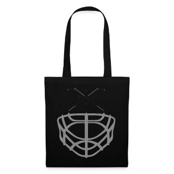 Eishockey Maske Schläger Gear Spieler Geschenk - Stoffbeutel - Schwarz - Vorne