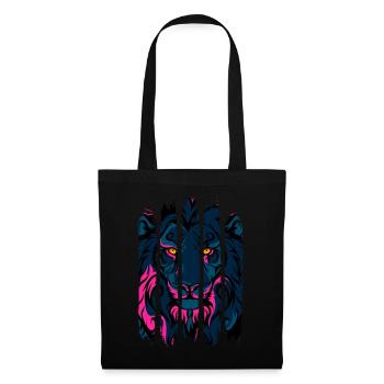 Lion - Sac en tissu - noir - Devant