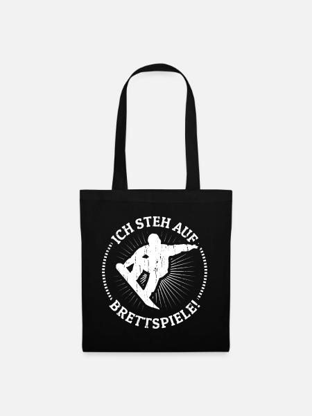 Ich steh auf Brettspiele - Snowboard! Snowboarder - Stoffbeutel - Schwarz