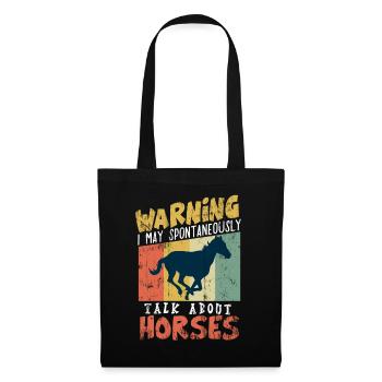 riding horse eqeuestrian funny stallion horseback - Stoffbeutel - Schwarz - Vorne