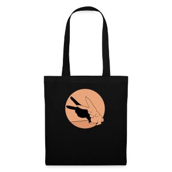 Schattenspiel Kaninchen Hase retro Geschenk Ostern - Stoffbeutel - Schwarz - Vorne