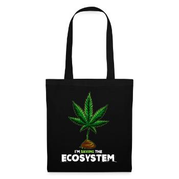 Cadeau d'herbe de cannabis Ganja Statement trendy - Sac en tissu - noir - Devant