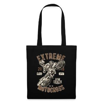 Biker Shirt Extreme Motocross dirt racing - Stoffbeutel - Schwarz - Vorne
