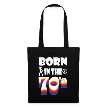 Idée de cadeau de chemise d'anniversaire de paix des années 70 de hippie - Sac en tissu - noir - Devant