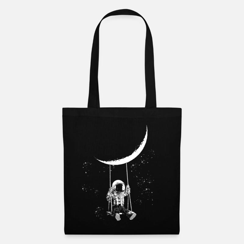 Mond Astronaut Schaukel - Stoffbeutel - Schwarz