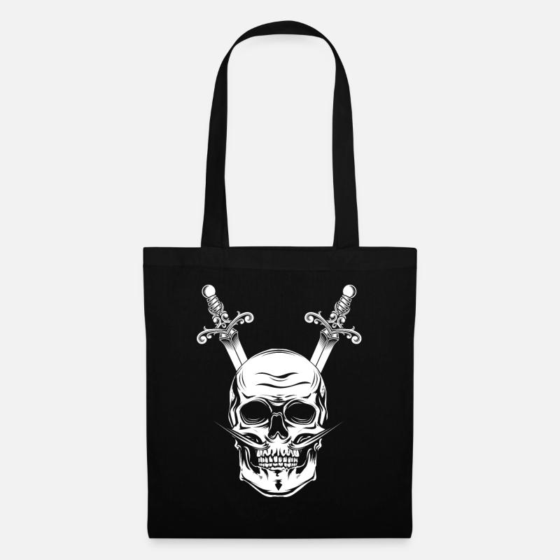 Pirate skull skull daggers saber - Tote Bag - black