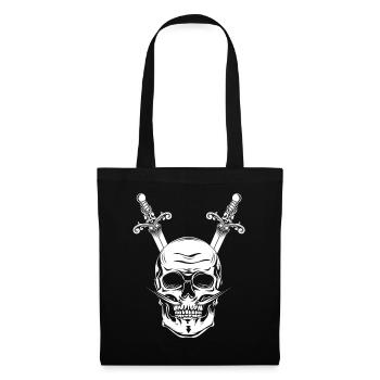 Crâne crâne Crâne épées cadeau - Sac en tissu - noir - Devant