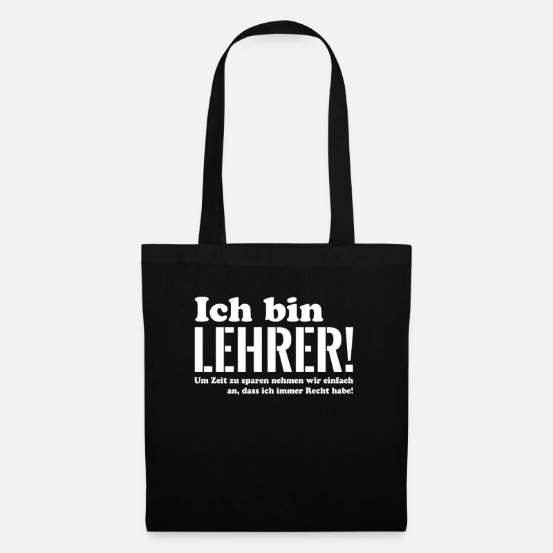 Ich bin Lehrer - Stoffbeutel - Schwarz