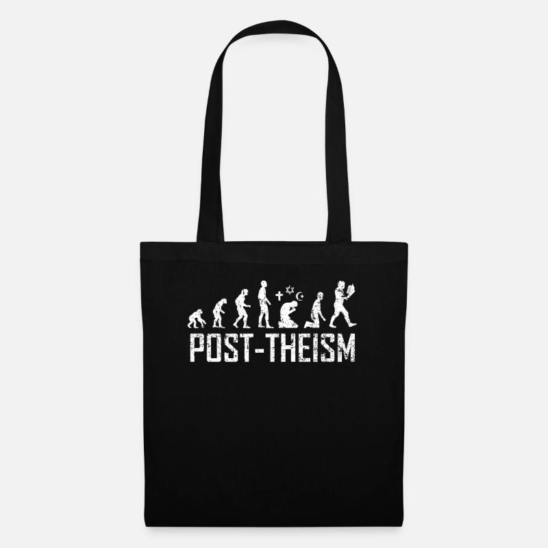 Post-Theismus Atheismus Atheist Shirt Evolution - Stoffbeutel - Schwarz