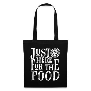 Juste pour manger ici - Pizza - Sac en tissu - noir - Devant