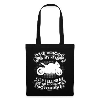 Go Riding My Motorbike - Motorcycle Motorrace Gift - Stoffbeutel - Schwarz - Vorne