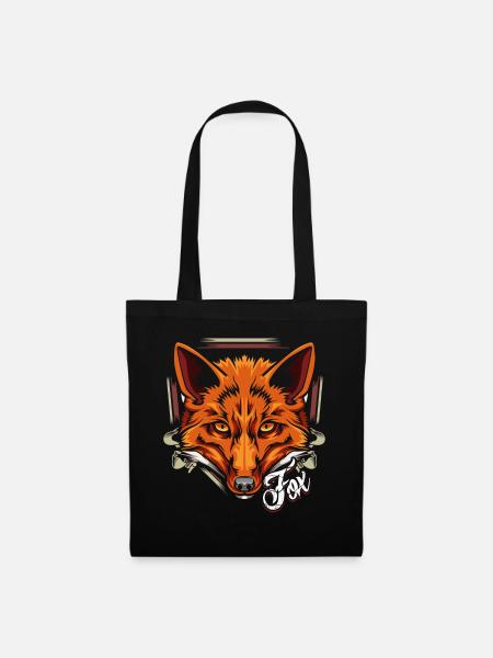 Renard roux Moderne et branché - Sac en tissu - noir