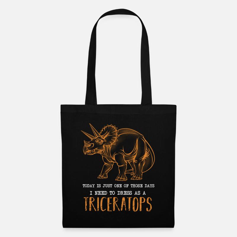 Dinosaurier Triceratops Kreidezeit Geschenk - Stoffbeutel - Schwarz