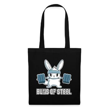 Bun Of Steel, Häschen - Stoffbeutel - Schwarz - Vorne