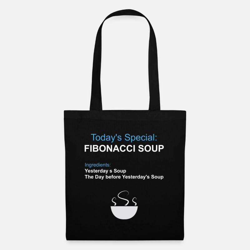 Fibonacci Soup - Maths Food Funny Nerd Geek Gift - Sac en tissu - noir