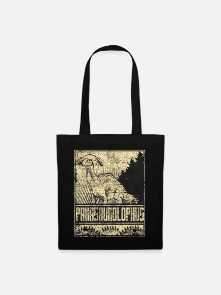 Parasaurolophus dinosaur Dinosaruier herbivore - Tote Bag - black