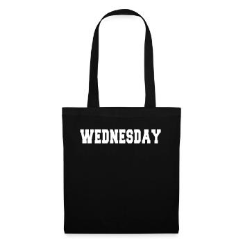 Wochentag WEDNESDAY Mittwoch Geschenkidee Spruch - Stoffbeutel - Schwarz - Vorne