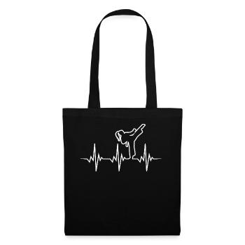 Taekwondo Heart Beat Girl - Sac en tissu - noir - Devant