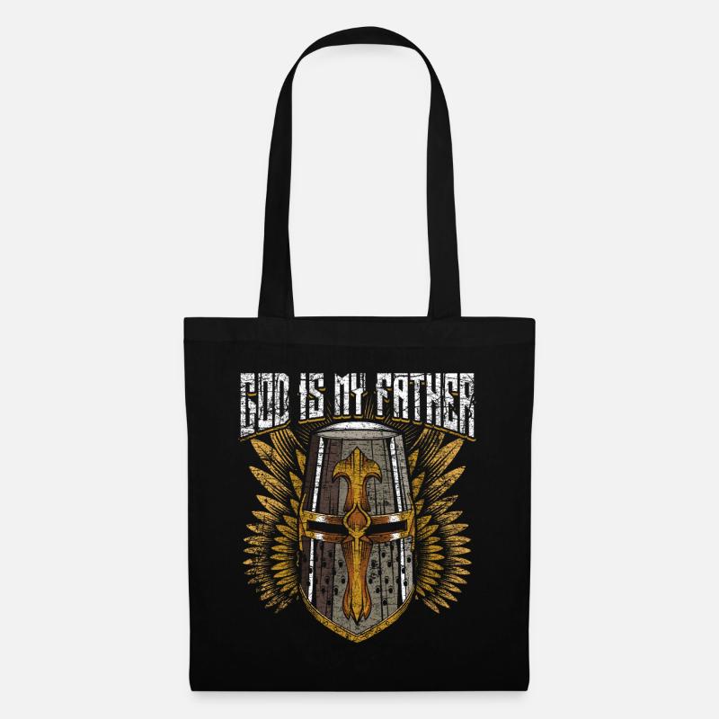 Kreuzritter Ritterhelm Ritterorden - Stoffbeutel - Schwarz