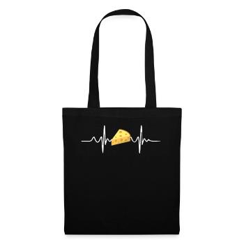 Heartbeat cheese - Tote Bag - black - Front