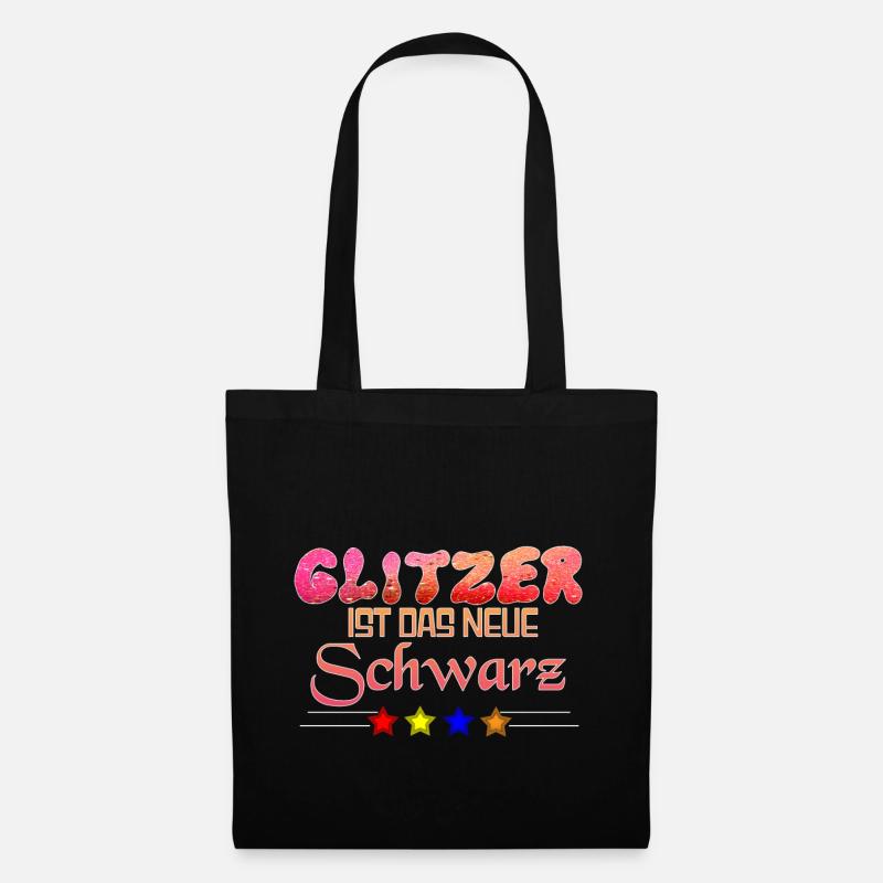 Glitzer ist das neue Schwarz - Stoffbeutel - Schwarz