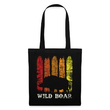 Retro vintage style boar pig - Tote Bag - black - Front