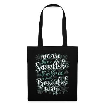 We Are Like A Snowflake - Statement Motivation - Stoffbeutel - Schwarz - Vorne