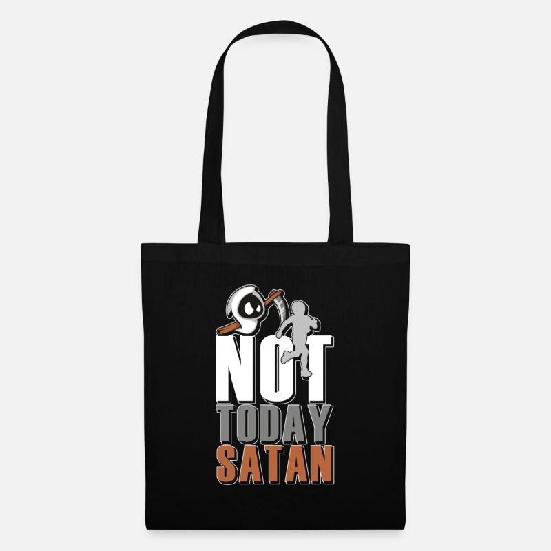 Not Today Satan Joggen Laufen Geschenk - Stoffbeutel - Schwarz