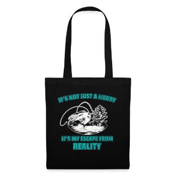 Angeln Fischer Fische Angler Hobby Geschenk - Stoffbeutel - Schwarz - Vorne