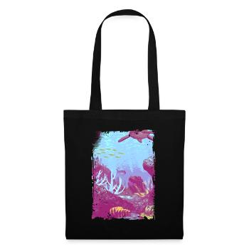 poisson marin sous l'eau corail - Sac en tissu - noir - Devant