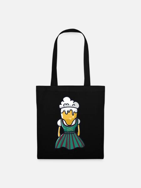 Bier Dirndl Bierzelt - Stoffbeutel - Schwarz