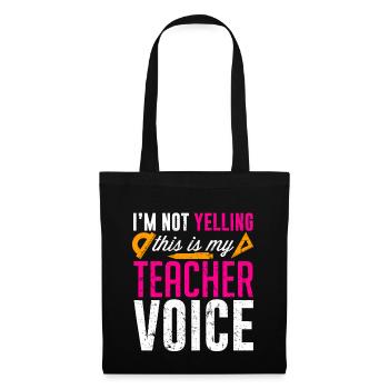This Is My Teacher Voice - School Classroom Gift - Stoffbeutel - Schwarz - Vorne