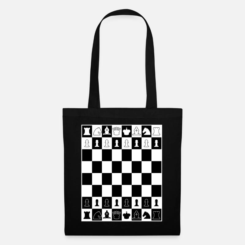 Schach Schachbrett Schachmatt - Stoffbeutel - Schwarz