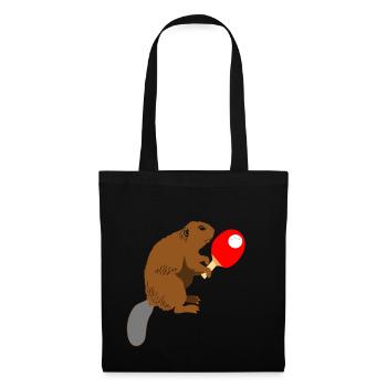 Table tennis racket Beaver rodent gifts - Tote Bag - black - Front