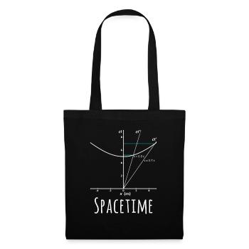 Physik Spacetime lustiges Nerd Shirt - Stoffbeutel - Schwarz - Vorne