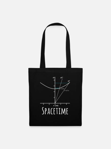 Physik Spacetime lustiges Nerd Shirt - Stoffbeutel - Schwarz