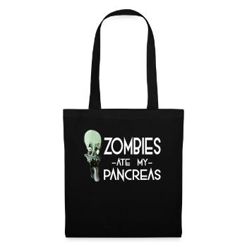 Zombies ate my Pancreas - Horror Zombie Ghost Gift - Tote Bag - black - Front