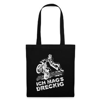 J'aime le motocross moto mordant - Sac en tissu - noir - Devant