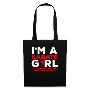 Fille de karaté combattant arts martiaux sport asie - Sac en tissu - noir - Devant