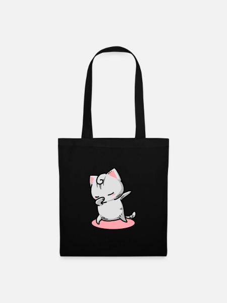 Chat Kawaii Dab - Sac en tissu - noir